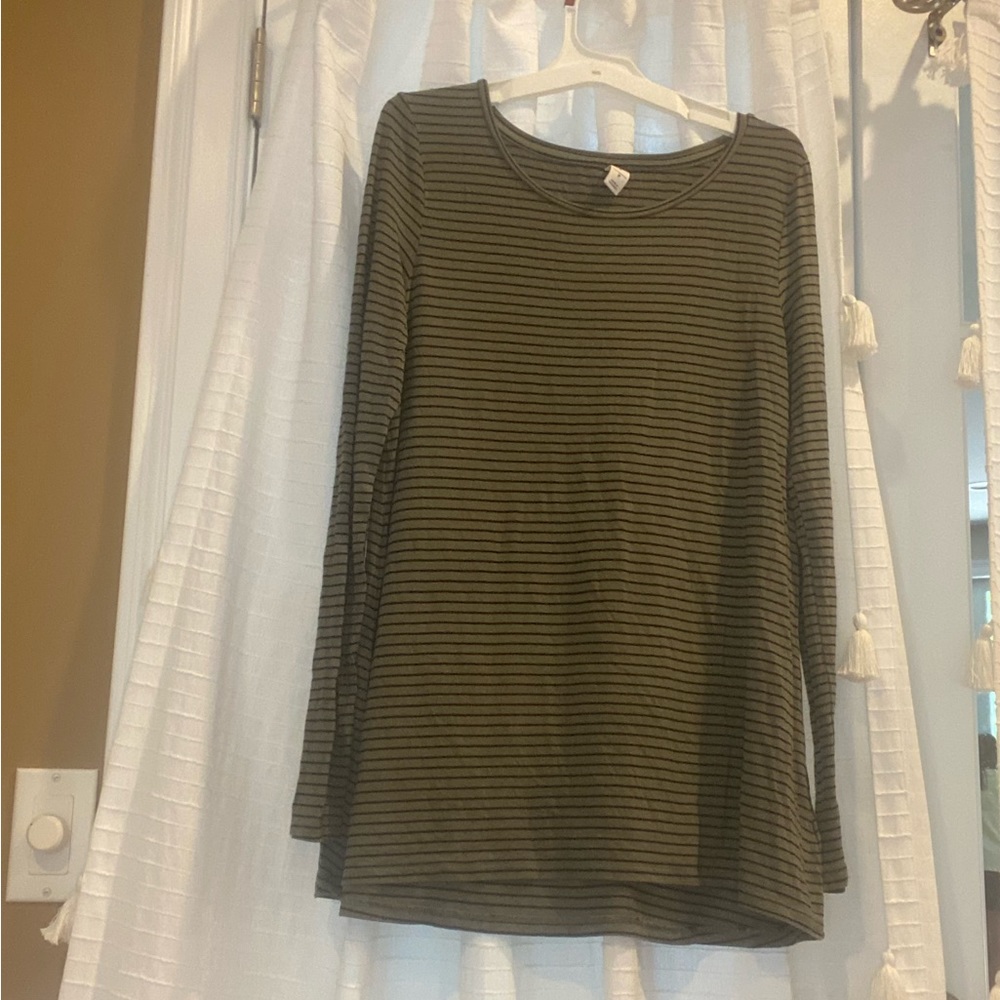 Green stripped dress